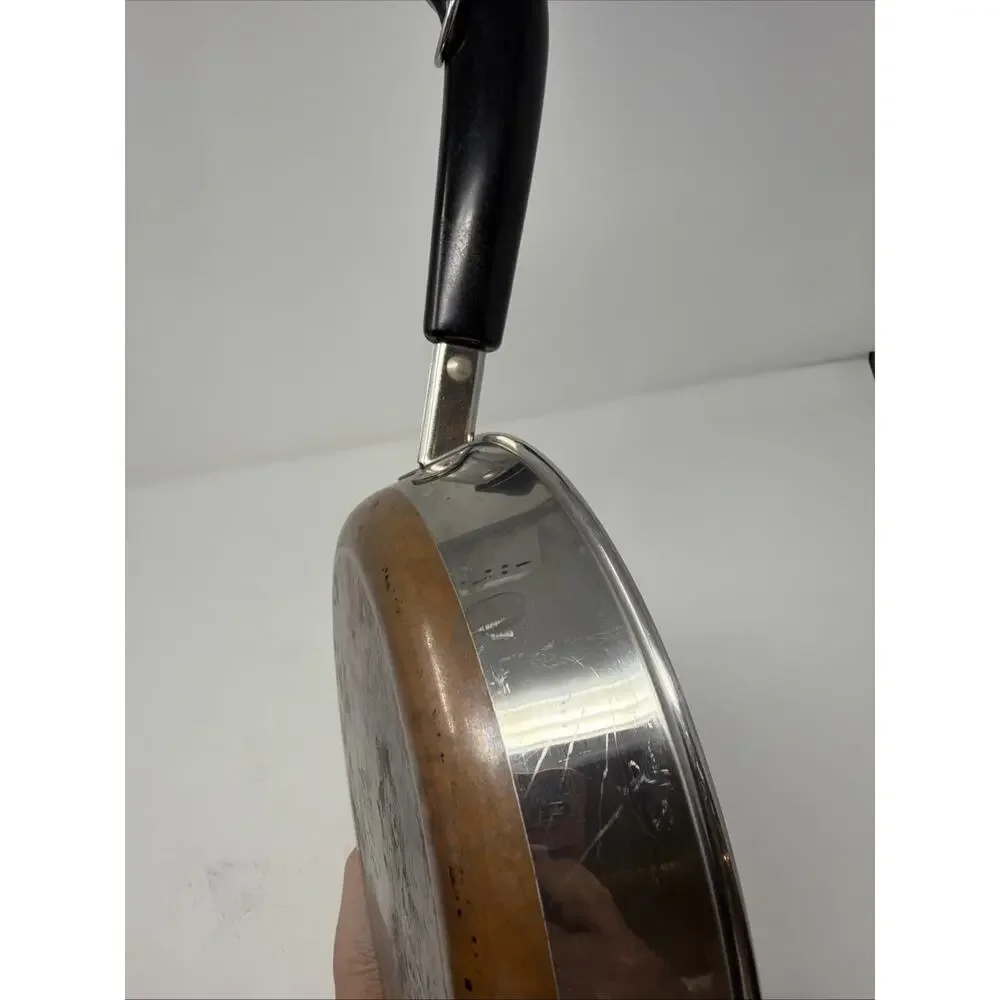 Vintage Revere Ware 9" Skillet Copper Bottom Frying Pan 1801 Clinton, IL USA 88 - Picture 7 of 7